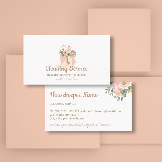 Reinigungsservice Rosa Visitenkarte (Von Creator hochgeladen)