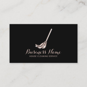 Reinigungsservice Rose Gold Mop Logo Maid Service Visitenkarte