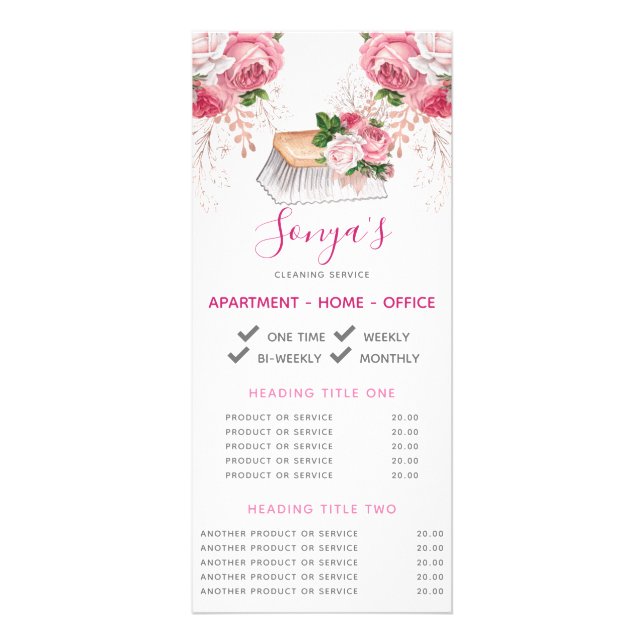 Reinigungsservice Unternehmensförderung Werbekarte (Vorne)