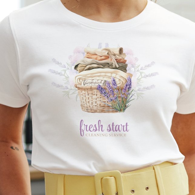 Reinigungsservice Wasserfarben Lavendel Wäsche T-Shirt (Von Creator hochgeladen)