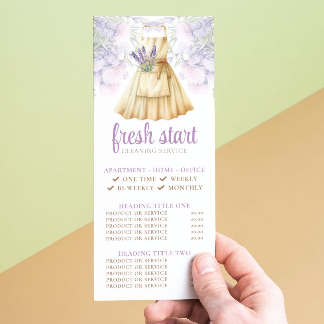 Reinigungsservice Wasserfarbenpreisliste Werbekarte (Von Creator hochgeladen)