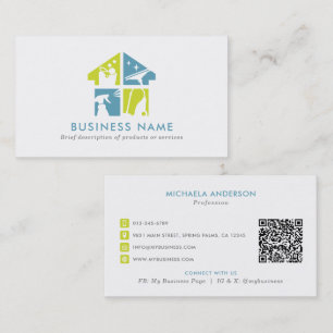 Reinigungssservice Modernes Logo & QR-Code Visitenkarte