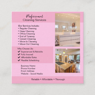 Reinigungssservices Flyer Editierbare Hausreinig Quadratische Visitenkarte