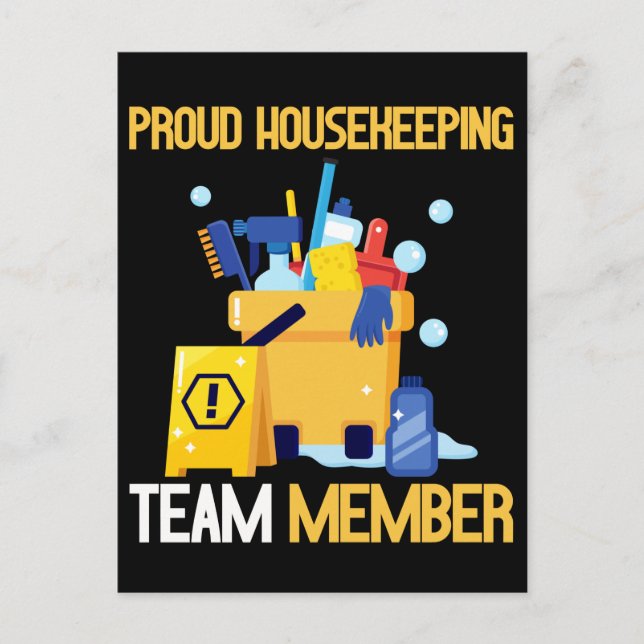 Reinigungsteam des Hauses Proud Housekeeper Postkarte (Vorderseite)