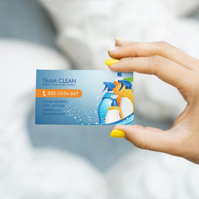 Reinigungsunternehmen Beruflich QR-Code Visitenkarte (Von Creator hochgeladen)