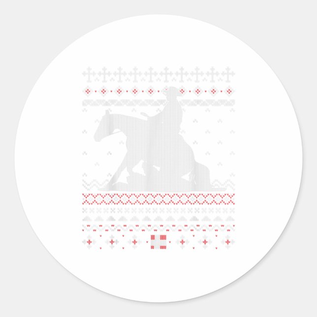 Reining Pferd Western Reiten Runder Aufkleber (Vorderseite)