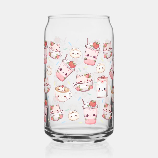 Reinlich gebrüht: Kawaii Cat Kaffeeglasch kann Dosenglas (Vorderseite)