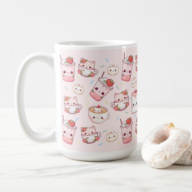 Reinlich gebrüht: Kawaii Cat Tasse (Mit Donut)
