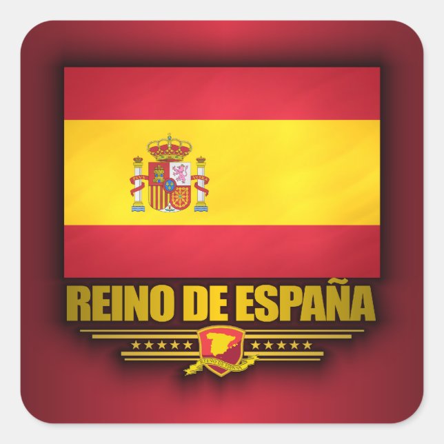Reino de Espana Quadratischer Aufkleber (Vorderseite)