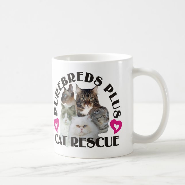 Reinrassige Tiere plus Katzen-Rettungs-Tasse Kaffeetasse (Rechts)