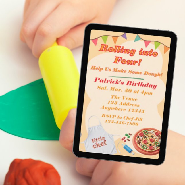 Reinrollen in, Pizza Playdoh Geburtstag Einladung (Von Creator hochgeladen)