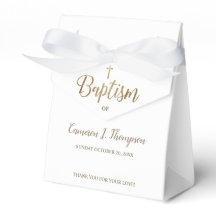 Reinweißes Goldkreuz Taufe Party Danke