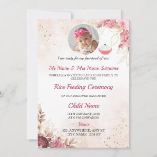 Reis Fütternd Einladung, Annaprashan-Karte Einladung
