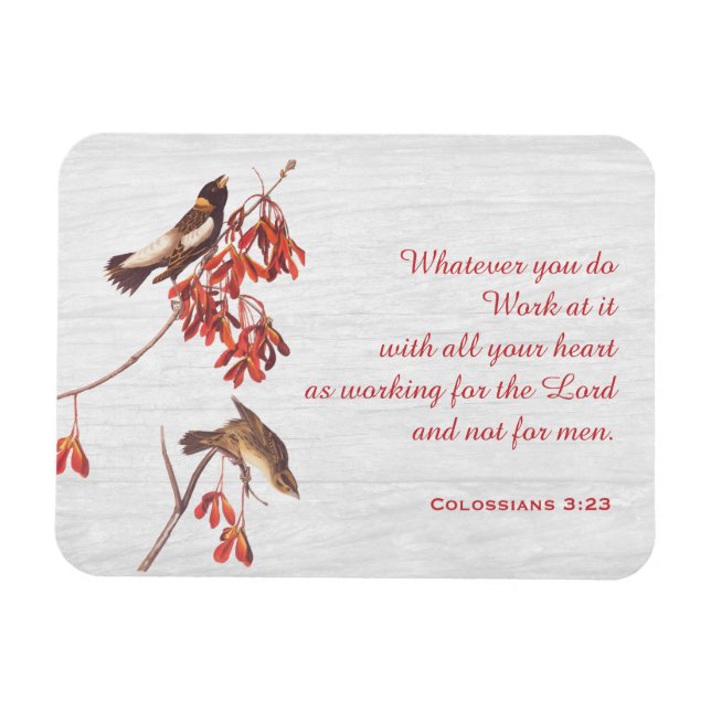 Reis Jagd auf Vögel und Verse Magnet (Horizontal)