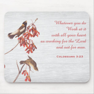 Reis Jagd auf Vögel und Verse Mousepad