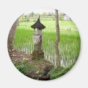 Reis-Paddy, Tempel, Ubud Bali, Indonesien Magnet