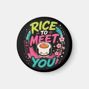 Reis, um dich kennenzulernen – Süßes Kawaii-Sushi- Magnet