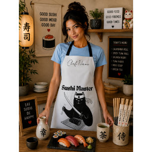 Reis und glänze, Sushi-Katze Schürze