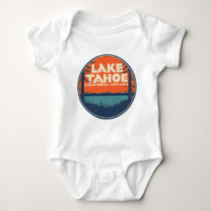 Reise-Abziehbild-Entwurf Lake Tahoe Vintager Baby Strampler