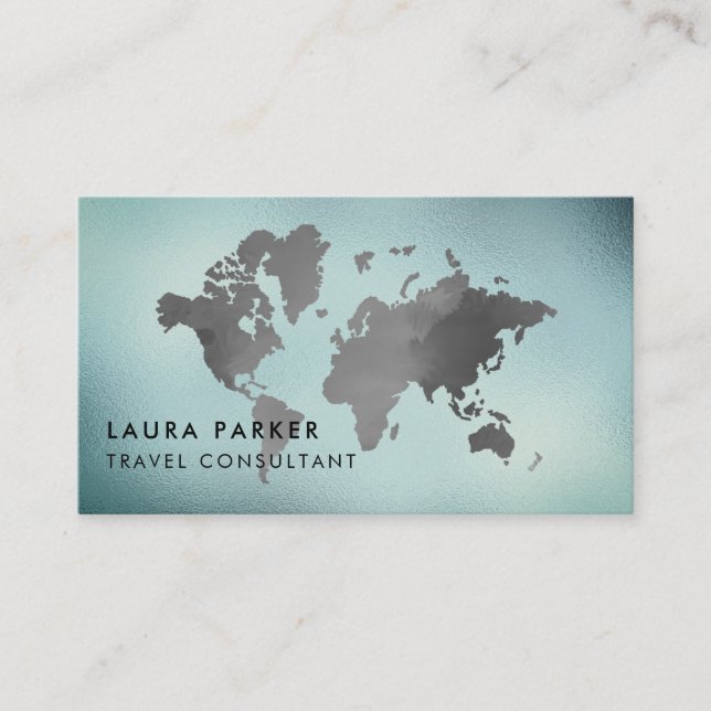 Reise-Agent-Schwarz-weiße Visitenkarte (Vorderseite)