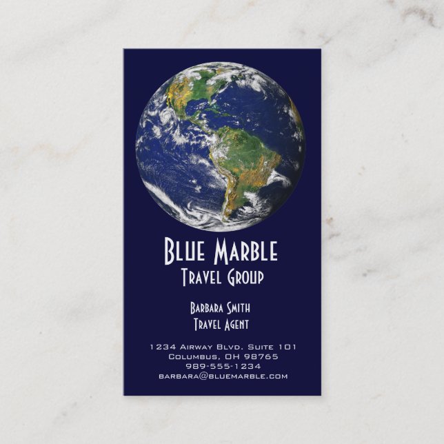 Reise Agent u. Agency_blue marble_global Visitenkarte (Vorderseite)