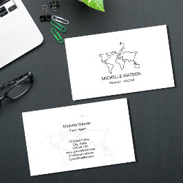 Reise-Agent World Map Airplane Urlaub Visitenkarte