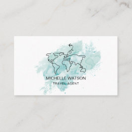 Reise-Agent World Map Airplane-Vacacation Business Visitenkarte