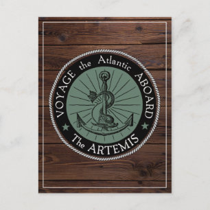 Reise an Bord der Artemis-Postkarte Postkarte