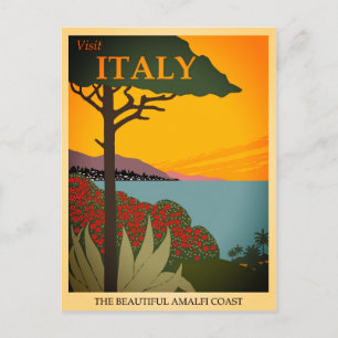 Reise an die Amalfi-Küste Italien Vintage Postkarte