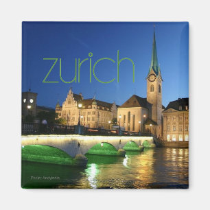 Reise-Andenken-Foto-Magnet Zürichs die Schweiz Magnet