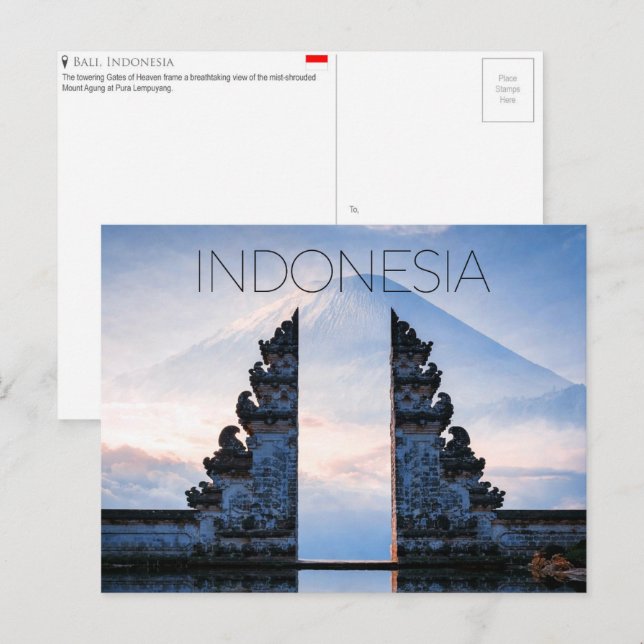 Reise-Ansichtskarte Bali, Indonesien Postkarte (Vorne/Hinten)