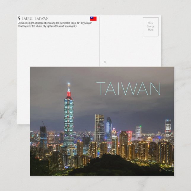 Reise-Ansichtskarte Taipei, Taiwan Postkarte (Vorne/Hinten)
