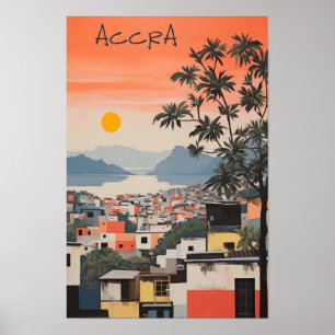 Reise-Ästhetik-Malerei Stadt Accra Ghana Poster