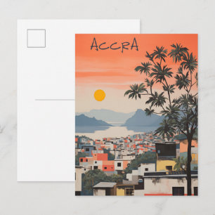 Reise-Ästhetik-Malerei Stadt Accra Ghana Postkarte