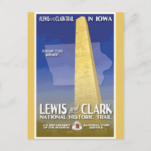 Reise auf dem Vintage Iowa Monument National Trail Postkarte