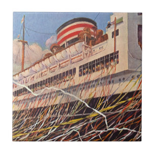 Reise auf einem alten Kreuzfahrtschiff; Bon Voyage Fliese