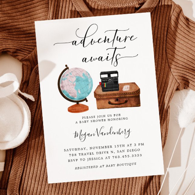 Reise Baby Shower Adventure erwartet Einladung (Von Creator hochgeladen)
