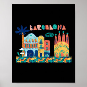 Reise Barcelona Spanien Europa Spanisch Familie Ur Poster