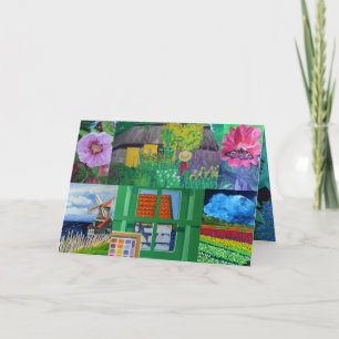 Reise-Blumen-Kunst-Weihnachtskarte Feiertagskarte