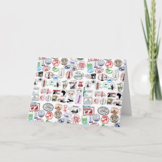 Reise-Briefmarken-Muster Karte