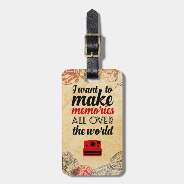 Reise-Briefmarkenumbau Gepäckanhänger (Vorderseite vertikal)