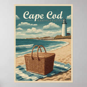 Reise Cape Cod Massachusetts Strand Retro Vintage Poster