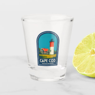Reise Cape Cod Nauset Leuchtturm Retro im Vintage- Schnapsglas
