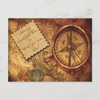 Reise-Druck im Vintage-Stil Postkarte