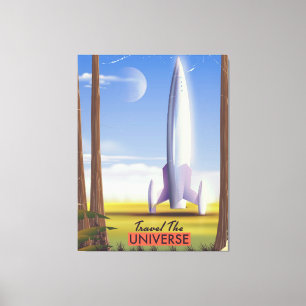 Reise durch das Universum Retro-Weltraumkunst. Leinwanddruck
