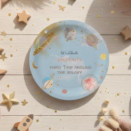 Reise durch den Galaxienraum Geburtstag Pappteller