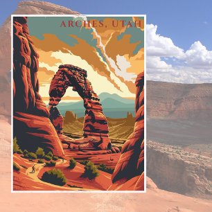 Reise durch den Vintage Arches Utah American Natio Postkarte