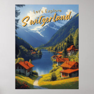 Reise durch die Schweiz im Vintage-Stil Poster