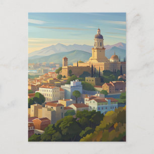 Reise durch die Stadtlandschaft von Málaga Spanien Postkarte