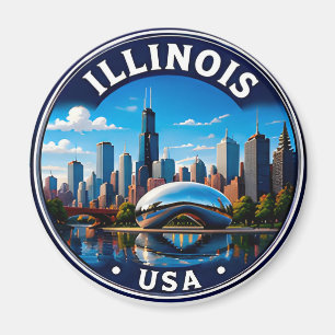 Reise durch die urbane Skyline von Illinois im Mit Magnet